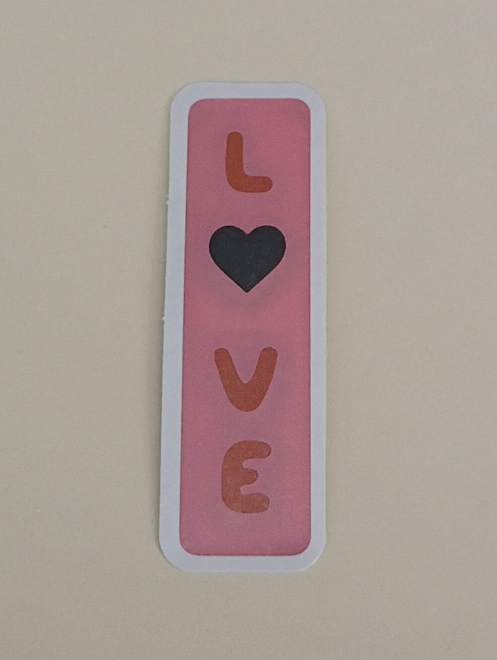 10/$10 Stickers - L🖤VE - Tall Pink Sticker w/ Red Letters & Black Heart for 'O'
